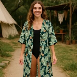 Rachel Zoe Tropical Print Cover-Up – OSFM – NWT